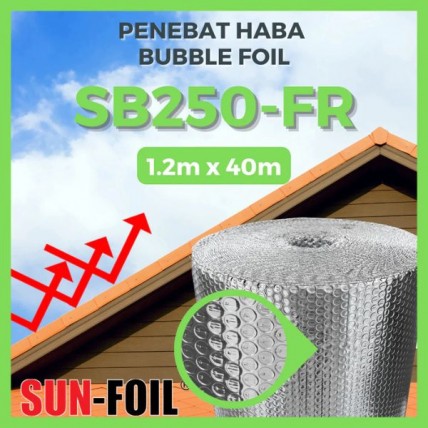 SUN-FOIL SB250-FR BUBBLE FOIL DOUBLE SIDED REFLECTIVE W1.2M X L40