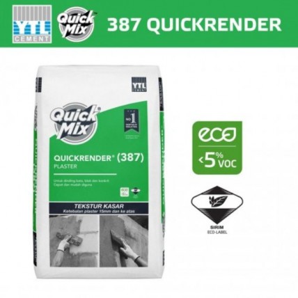 QUICKMIX 387 RENDER PLASTER 3 IN1 KASAR - 40KG / 50 BAG