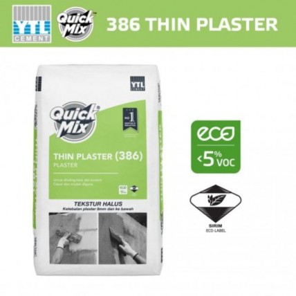 QUICKMIX 386 RENDER PLASTER 3 IN 1 HALUS - 40KG / 50BAG
