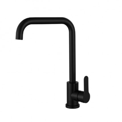 SORENTO PILLAR MOUNTED KITCHEN COLD TAP S/S 304 MATT BLACK - SRTKT67SS-BL