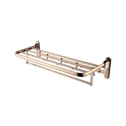 SORENTO MOVEABLE TOWEL SHELF 600MM FULL ROSE GOLD - SRT764-24-FRG