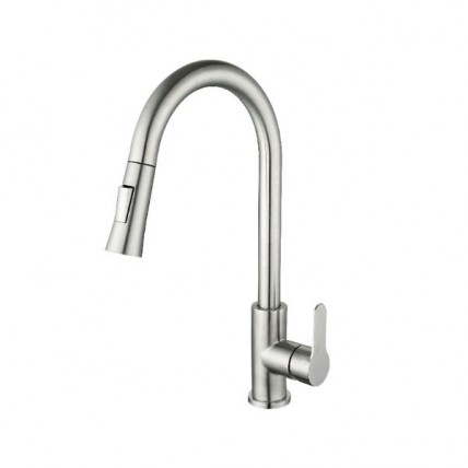 SORENTO PILLAR MOUNTED KITCHEN MIXER TAP W PULL OUT SHOWER - SRTKT71SS