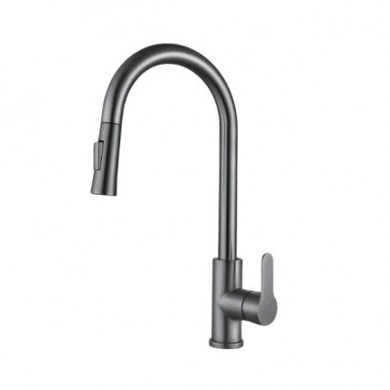 SORENTO PILLAR MOUNTED KITCHEN MIXER TAP W PULL OUT SHOWER GUNMETAL - SRTKT71SS-GM