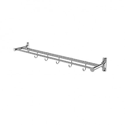 SORENTO DOUBLE TOWEL BAR C/W HOOK - SRT756-32-CR