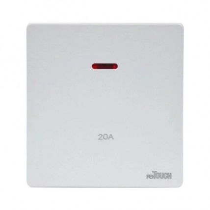 RETOUCH ULTRA 20A DOUBLE POLE SWITCH C/W NEON WHITE - M20AW