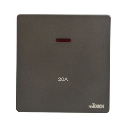 RETOUCH ULTRA 20A DOUBLE POLE SWITCH MATTE GREY - M20AMG