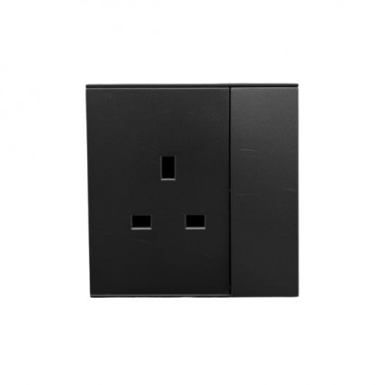 RETOUCH ELEGANCE 13A FLAT PIN DOUBLE POLE SWITCH SOCKET (LARGE ROCKER) - E0813BB