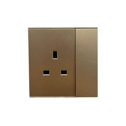 RETOUCH ELEGANCE 13A FLAT PIN DOUBLE POLE SWITCH SOCKET (LARGE ROCKER) - E0813BC