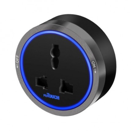 RETOUCH 13A UNIVERSAL TRACK SOCKET C/W GREY-BLUE LED - TS-GY913