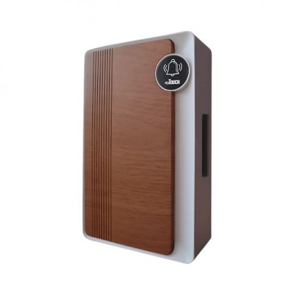 RETOUCH 240V MECHANICAL DOOR CHIME C/W 12V TRANSFORMER - WHITE+WOOD (DC12DCWW)