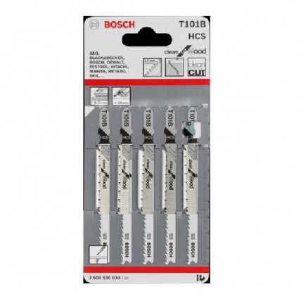 BOSCH JIGSAW BLADE T101B WOOD - 5PCS