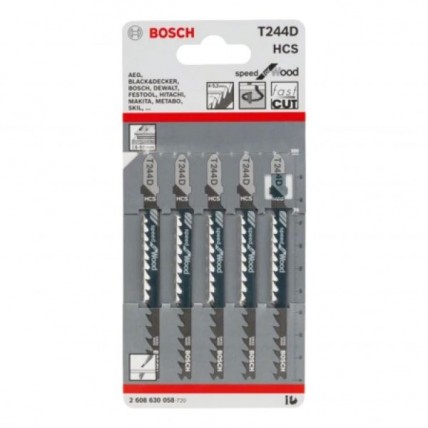 BOSCH JIGSAW BLADE T244D WOOD - 5PCS