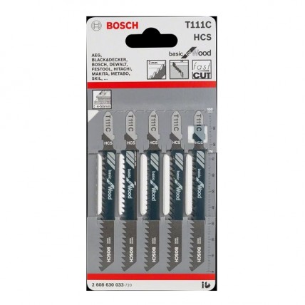 BOSCH JIGSAW BLADE T111C WOOD - 5PCS
