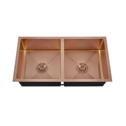 SANIWARE PREMIER DOUBLE BOWL NANO K.SINK (1.2MM) ROSE GOLD - SWP-KS-250-8545-RD