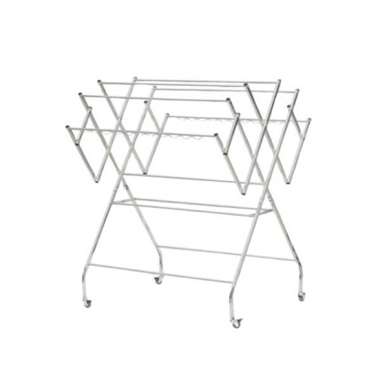 SANIWARE S.STEEL FOLDABLE CLOTHES HANGER W TYPE - SW-CH6003E (11 TUBES)