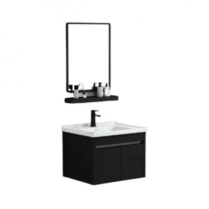 SANIWARE  SBC-600606 BLACK BASIN CABINET (ALUM) SET C/W WATER TAP