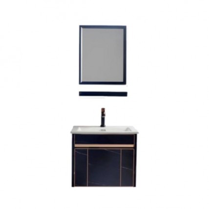 BLN CERAMIC BASIN WITH SS CABINET FB 500 C/W AL MIRROR SET  BLN_2038BK_SET