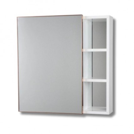 BLN MIRROR CABINET ALUM WH c/w SS SINGLE DOOR RG 60 x 60 BLN-6602RGW