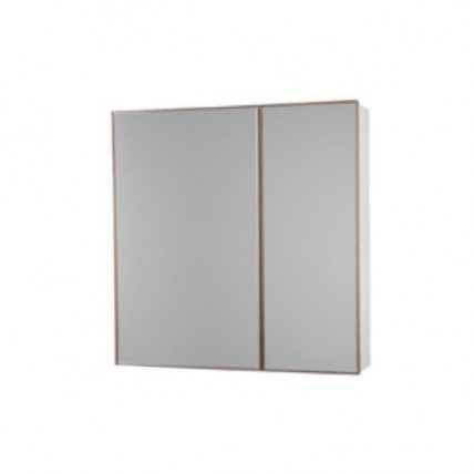 BLN MIRROR CABINET ALUM WH c/w SS DOUBLE DOOR RG 60 x 60 BLN-6603RGW