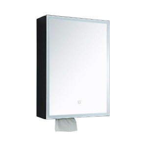 BELLANO MIRROR CABINET LED C/W TISSUE BOX 60X43 SQUARE FB BML_6802FB_SS
