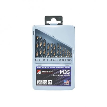 BEITER HSS BLACK & GOLD TWIST DRILL BIT SET (1.5-6.5MM) BT_BI5142 黑金锋钢钻咀(公制套装）