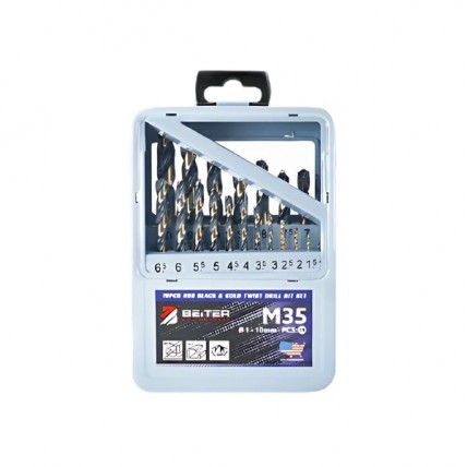 BEITER HSS BLACK & GOLD TWIST DRILL BIT SET (1-10MM) BT_BI5145 黑金锋钢钻咀(公制套装）