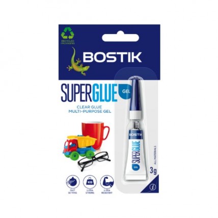 BOSTIK SUPER GLUE CLEAR MULTIPURPOSE GEL 3G