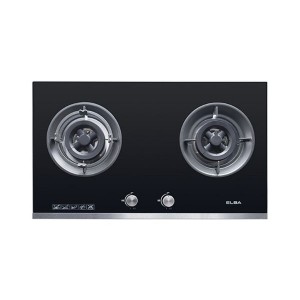 ELBA EGH-K8742G(BK) L/R:5.0KW DOUBLE BURNER GAS HOB