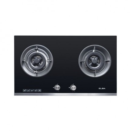 ELBA EGH-K8742G(BK) L/R:5.0KW DOUBLE BURNER GAS HOB