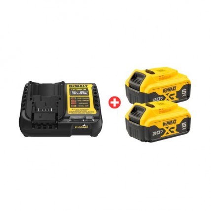 DEWALT COMBO 2 BATTERY 20V 5AH DCB184 + 1 CHARGER 12/20V 4AH DCB1104