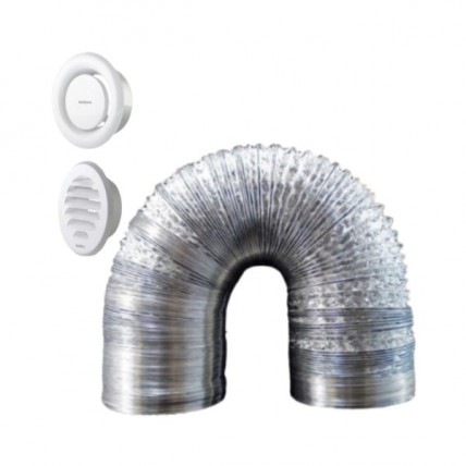 AIREGARD WVK-8E2R INTERNAL/EXTERNAL LOUVER SET WITH FLEXIBLE HOSE