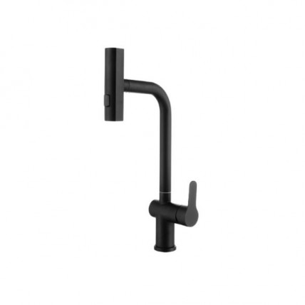 LIVINOX LST-P22-BK PILLAR SINK MIXER W/PULL OUT SPRAYER SUS 304  (BLK)