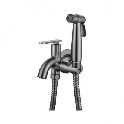 LIVINOX (GUN METAL) SUS 304 2 WAY TAP W/HOLDER + 1.2M FLEXI HOSE - LT-GM337