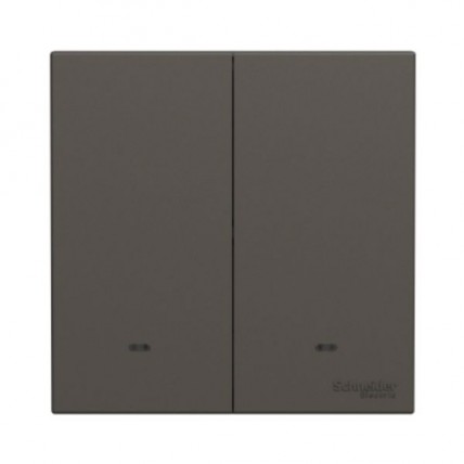 SCHNEIDER AVATARON C D.GREY 2 GANG 2 WAY SWITCH-E8732L2F_DG_G11