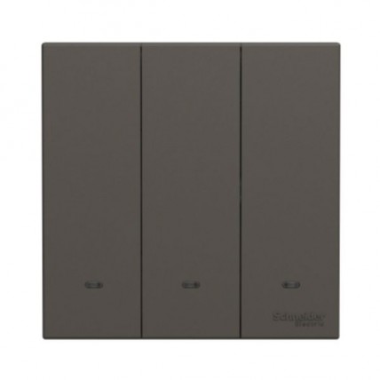 SCHNEIDER AVATARON C D.GREY 3 GANG 1 WAY SWITCH-E8733L1F_DG_G11