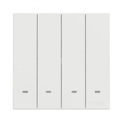 SCHNEIDER AVATARON C WHITE 4 GANG 1 WAY SWITCH-E8734L1F_WE_G11