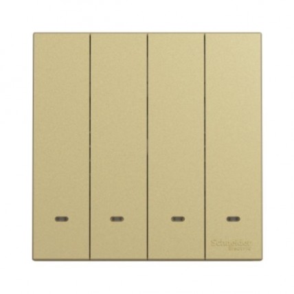 SCHNEIDER AVATARON C W.GOLD 4 GANG 1 WAY SWITCH-E8734L1F_WG_G11