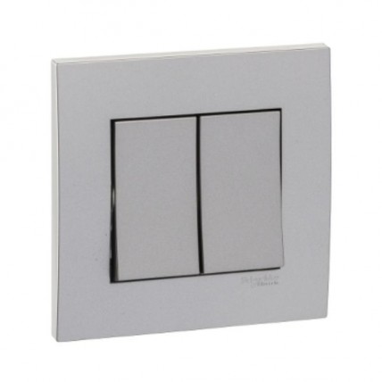 SCHNEIDER C-VIVACE A.SILVER 2 GANG 2 WAY - KB32-AS