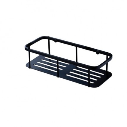 SORENTO SINGLE BRASS BASKET SHAMPOO RACK (BLACK) - SRT2564-BL
